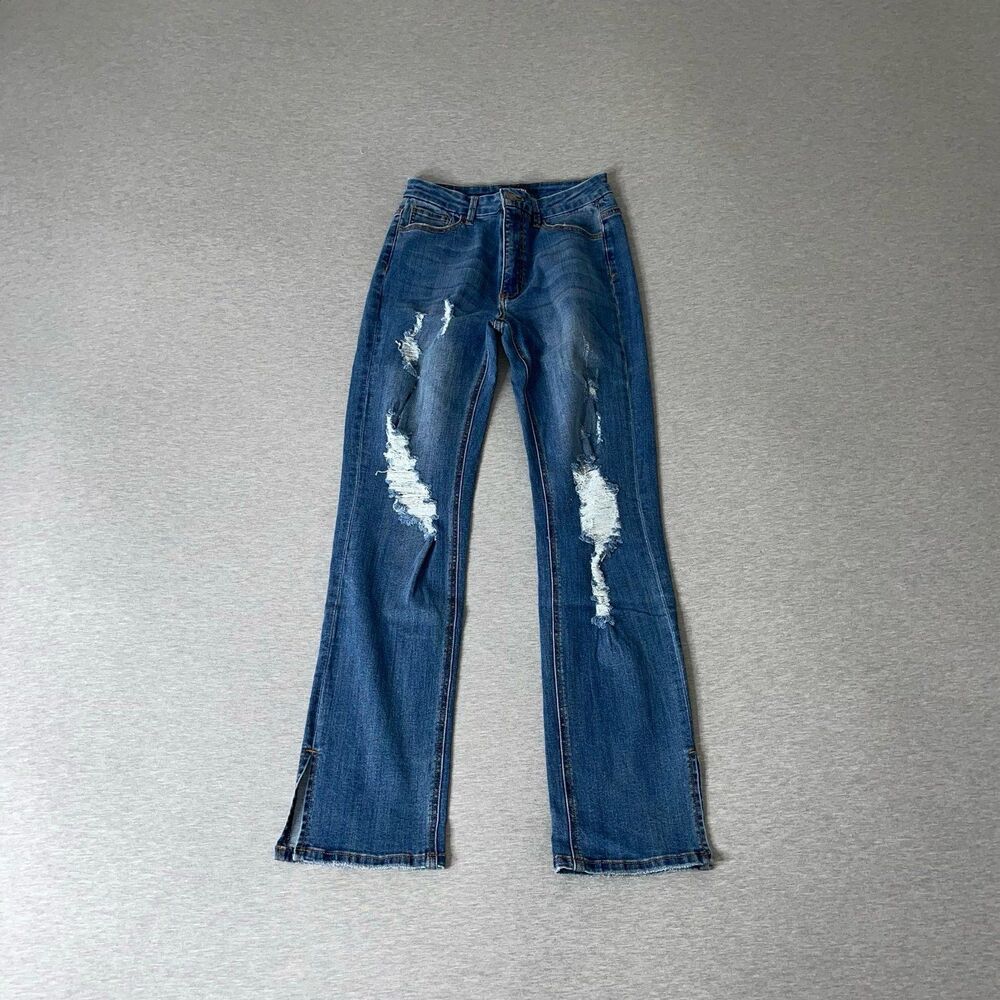 Fashion Nova Women’s Killing 'Em Kindly Distressed High Rise Straight Leg Jeans